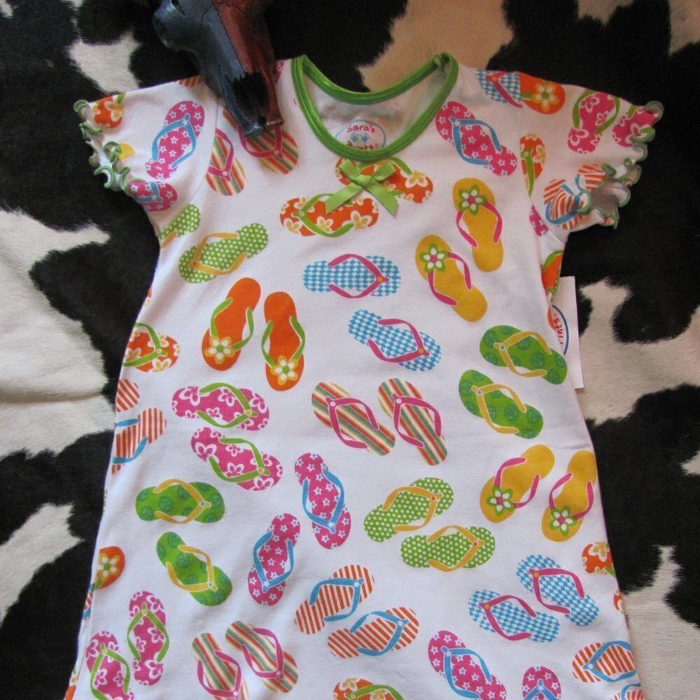 SARA’S PRINTS GIRLS FLIP FLOP DRESS